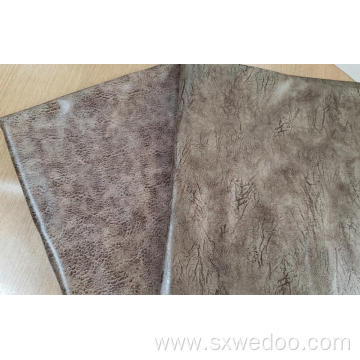 Knitted Polyester Bronzed Leather Looking Sofa Fabric